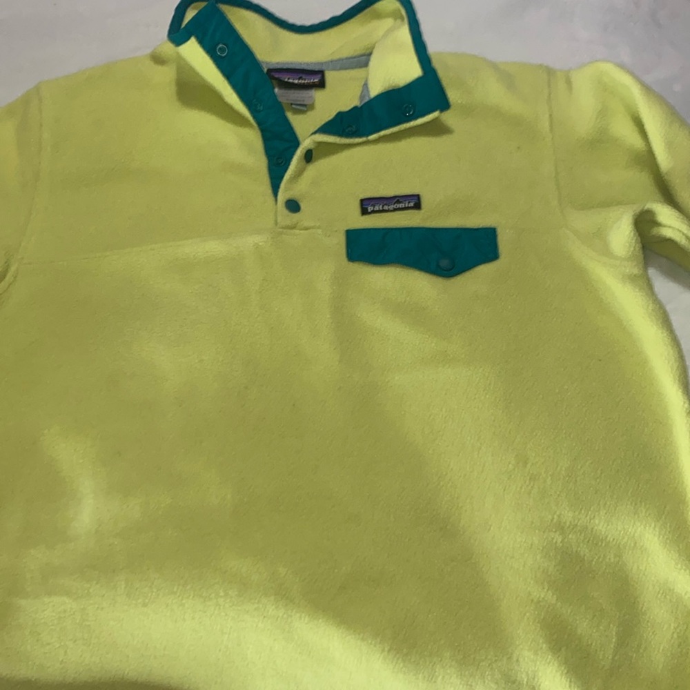 Patagonia Lightweight Synchilla Snap-T Fleece Pullover Neon Lime Yellow Size lg